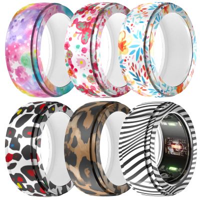 6 Pack Ring Cover Compatible with Oura Ring Gen3 Protector,Compatible with Samsung Galaxy Ring, Soft Silicone Case for Sports Working Out [Smart Ring Width 7-8mm]