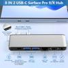 Surface Pro 9/10/11/X Docking Station with 4K HDMI, USB-C Thunderbolt 4 (8K@30Hz Video+40G Data+100W PD), 100M RJ45, 2 USB 3.0, SD/TF Card Slot, 3.5mm Audio, Triple Display for Surface Pro 9/10/11/X view 2