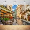 10x6.5ft Italy Street Backdrop Europe Village Town Landscape Buildings Photography Background Italian Theme Party Holiday Travel Decoration Wallpaper Photo Booth Props view 1