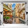 10x6.5ft Italy Street Backdrop Europe Village Town Landscape Buildings Photography Background Italian Theme Party Holiday Travel Decoration Wallpaper Photo Booth Props view 3
