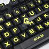 2PCS English Keyboard Stickers Large Letters Full Set - Keyboard Letter Replacement Stickers for Laptop PC Computer, Matte English Keyboard Alphabet Sticker Black Background with Green Lettering view 1
