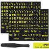2PCS English Keyboard Stickers Large Letters Full Set - Keyboard Letter Replacement Stickers for Laptop PC Computer, Matte English Keyboard Alphabet Sticker Black Background with Green Lettering view 2