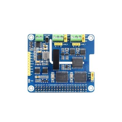 2-Channel Isolated CAN Bus Expansion HAT, Compatible with Raspberry Pi, Dual Chips Solution, Stackable Design for Expanding Multiple CAN Channels (2-CH CAN HAT+)