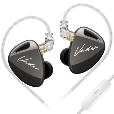 KZ Vader Triple Driver in-Ear Monitor Music Earphone,HiFi IEM with 4 Tuning Levels, 0.75mm Pins Wired Sport Earbud Headphones (High-Resolution Version, with Microphone)