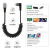 NFHK Stretch Coiled USB-C USB4 Cable 20Gbps 100W 8K Type-C Male to Male Right Angled Cable Power & Data for Laptop Keyboard Tablet view 2