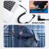 NFHK Stretch Coiled USB-C USB4 Cable 20Gbps 100W 8K Type-C Male to Male Right Angled Cable Power & Data for Laptop Keyboard Tablet view 3