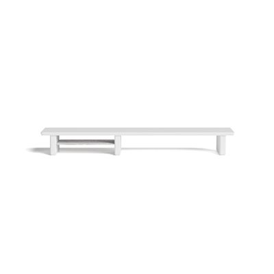 Raico Desk Cockpit Shelf Monitor Stand System Dual Screen Setup Wood Large Desk Accessory Organizer Unit (Matte White, Medium v2 | 36 Inches)