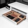 Raico Desk Cockpit Shelf Monitor Stand System Dual Screen Setup Wood Large Desk Accessory Organizer Unit (Matte White, Medium v2 | 36 Inches) view 3