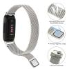 Metal Band for Fitbit Inspire 3 Bands Women Men, Stainless Steel Adjustable Straps Replacement Bands for Fitbit Inspire 3 Fitness Tracker (Starlight) view 2
