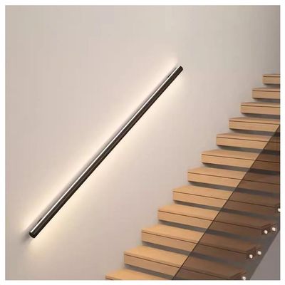 Sxlawesom Stair Railing LED Aluminum Handrail for Indoor Stairs, Illuminated Round Hand Railings for Wall Staircase, Corridor Wall lamp(Color:Black,Size:19.7"/0.5m)