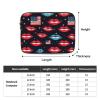 12 inch Laptop Sleeve Bag American flag lips Laptop Bag Shockproof Computer Carrying Cover Slim Briefcase Handbag view 2