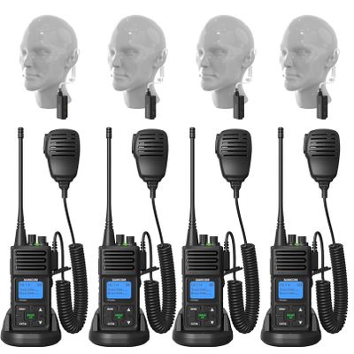 SAMCOM Walkie Talkie Speaking Mic with Wireless Earpieces