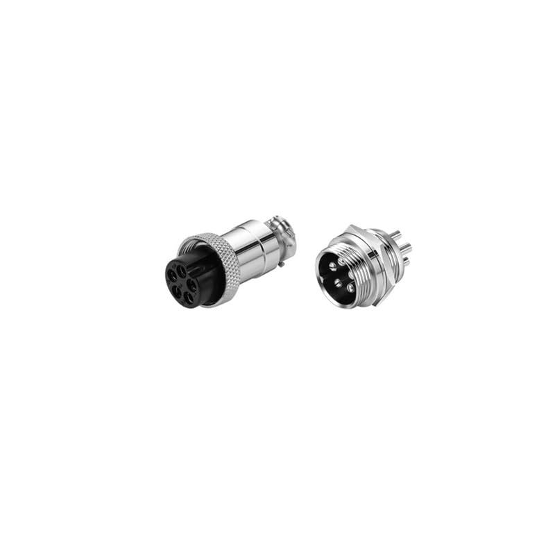 10PCS GX16 5 Pin Metal Male Female Panel Connector, 16mm Panel Mount Circular Metal Aviation Connector Adapter Plug Socket for Cable Power Connection (10Sets)