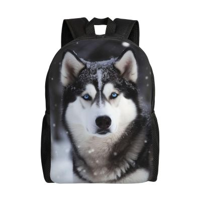 JHLMN Backpack Husky In Snow Dog Travel Casual Laptop Backpack Waterproof Hiking Daypack For Men Women
