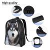 JHLMN Backpack Husky In Snow Dog Travel Casual Laptop Backpack Waterproof Hiking Daypack For Men Women view 3