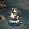 Crystal Ball Night Light 3D Whale Dolphin Sea Animals Figurine Inner Carved Crystal Ball Table Lamp USB LED Night Light Crystal Ball Ornaments Birthday Christmas Gift for Kids Girls Boys (DIA 6cm) view 1