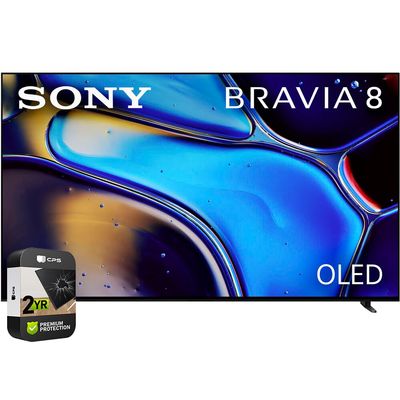 Sony K55XR80 BRAVIA 8 55 inch 4K HDR Smart OLED TV 2024 (Renewed) Bundle with 2 YR CPS Enhanced Protection Pack