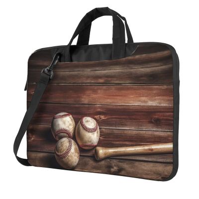 15.6 inch Laptop Tote Bag Men Women Baseball on Wooden Shoulder Laptop Sleeve Briefcase Messenger Computer Bag
