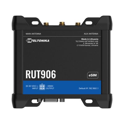 Teltonika RUT906 Industrial 4G LTE IoT Router - Dual SIM Auto Failover, GNSS, RS232 & RS485, Wi-Fi, 4 Ethernet, RMS Remote Management - Reliable Cellular Connectivity