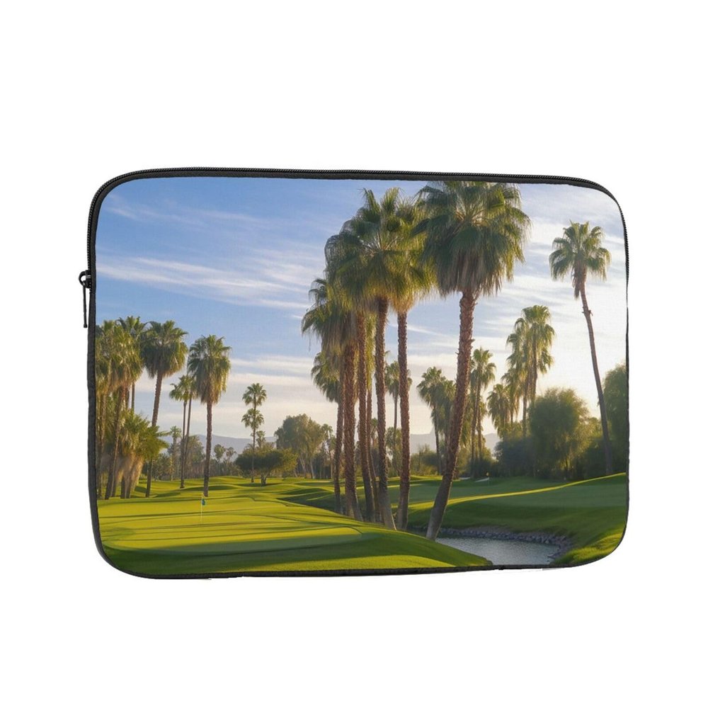 12 inch Laptop Sleeve Bag Palm Tree Golf Course Laptop Bag Shockproof Computer Carrying Cover Slim Briefcase Handbag