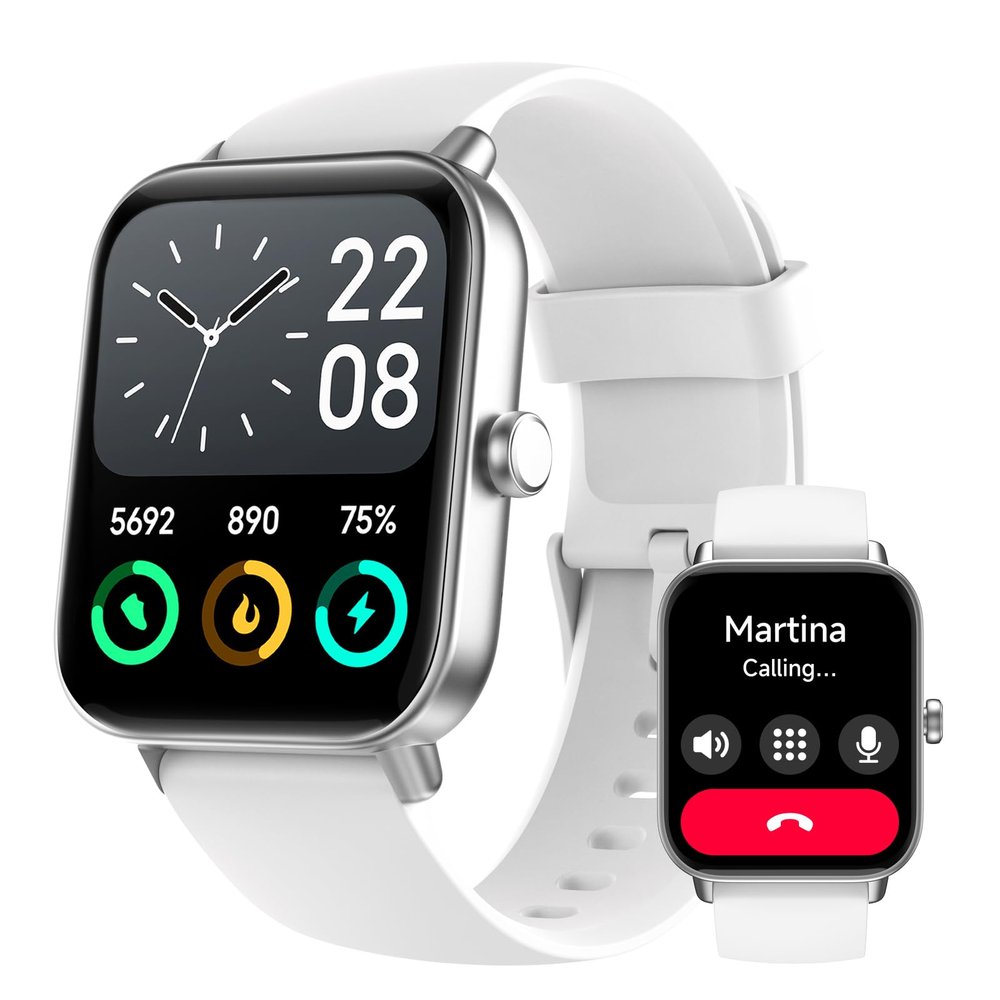 Fitpolo Smart Watch for Men Women,1.8 Touchscreen, Bluetooth Call, Alexa Built-in,24/7 Heart Rate,SpO2 Monitor,Step Counting,Sleep Tracking, IP68 Waterproof Fitness Tracker Watch for Android iPhone