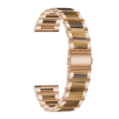 22mm 20mm Strap Alloy with Resin Bracelet fit for Garmin Watch Band Venu 3 2 1/Venu2 Plus/SQ/Vivoactive 4 Multiple Colour Metal Belt(Rose gold Style5,For Vivoactive 4)