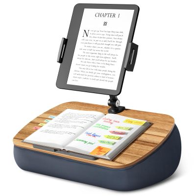 ERGONOV Lap Cozy Kindle Pillow Stand for Bed with Adjustable Arm, 360 Tablet Holder, Fits 4.7"-13" Kindle, iPad, Phone, Lap Desk for Hands Free Reading in Bed, Couch, Sofa,Gray