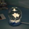 Crystal Ball Night Light 3D Whale Dolphin Sea Animals Figurine Inner Carved Crystal Ball Table Lamp USB LED Night Light Crystal Ball Ornaments Birthday Christmas Gift for Kids Girls Boys (DIA 6cm) view 1