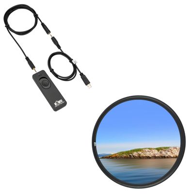 Remote Control Shutter Release Cord & 58mm UV Filter for Canon EOS Rebel T7 T6 T5 T8i T7i T6i SL3 SL2 with Canon EF-S 18-55mm Kit Lens