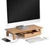 Anji Mountain Monitor Stand - Desktop Organizer & Laptop Riser, Ergonomic Monitor Riser, Space-Saving Monitor Stand for Desk, Durable Construction, Easy Assembly, Ideal for Home & Office,Natural view 1