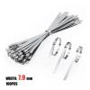 100Pcs 304 Stainless Steel Cable Ties Width 7.9mm Heavy Duty Self-Locking Multi-Purpose Metal Exhaust Wrap 100/200/300/500/550mm(Color:7.9mm x 450mm) view 2