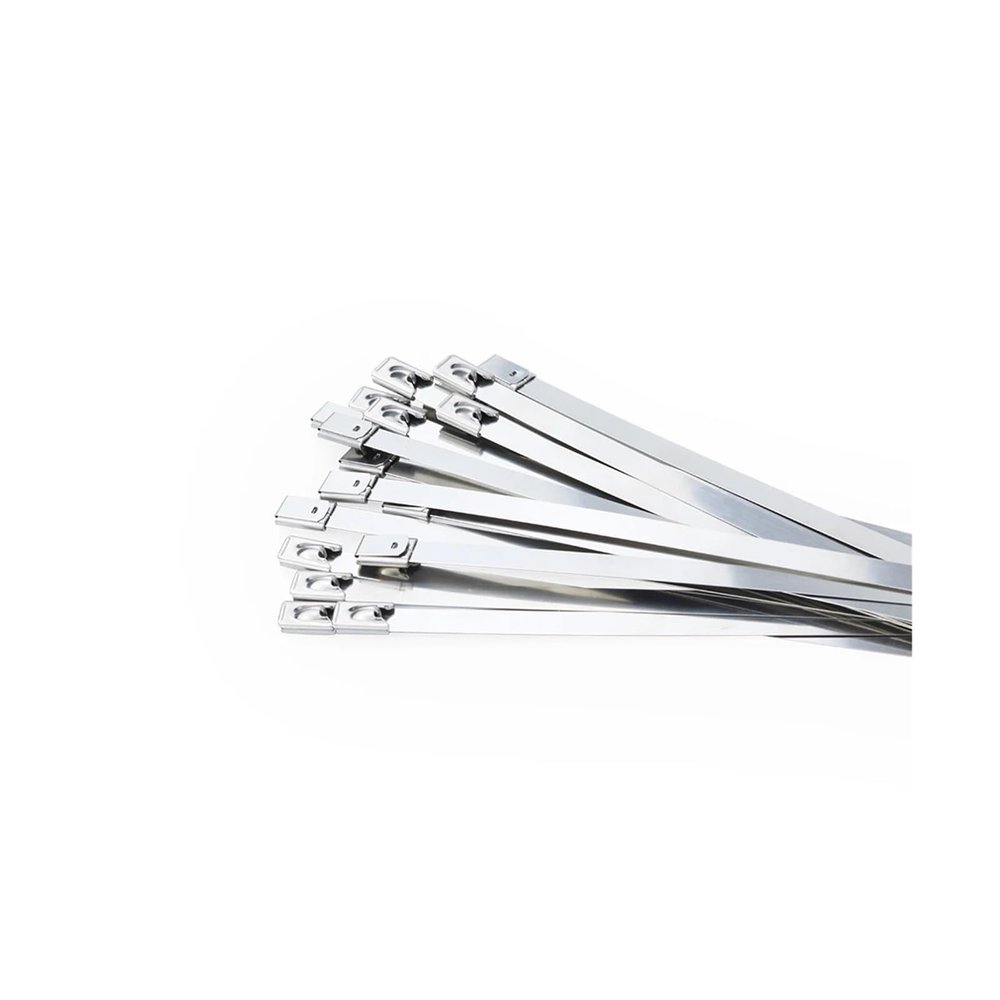 100Pcs 304 Stainless Steel Cable Ties Heavy Duty Self-Locking Multi-Purpose Metal Exhaust Wrap(Color:4.6mm x 550mm)