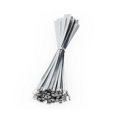 100Pcs 304 Stainless Steel Cable Ties Heavy Duty Self-Locking Multi-Purpose Metal Exhaust Wrap(Color:4.6mm x 300mm)