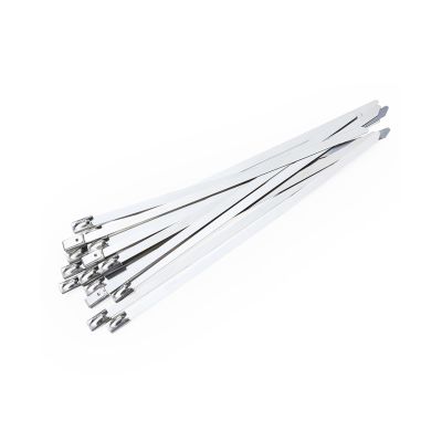 100Pcs 304 Stainless Steel Cable Ties Heavy Duty Self-Locking Multi-Purpose Metal Exhaust Wrap(Color:4.6mm x 250mm)