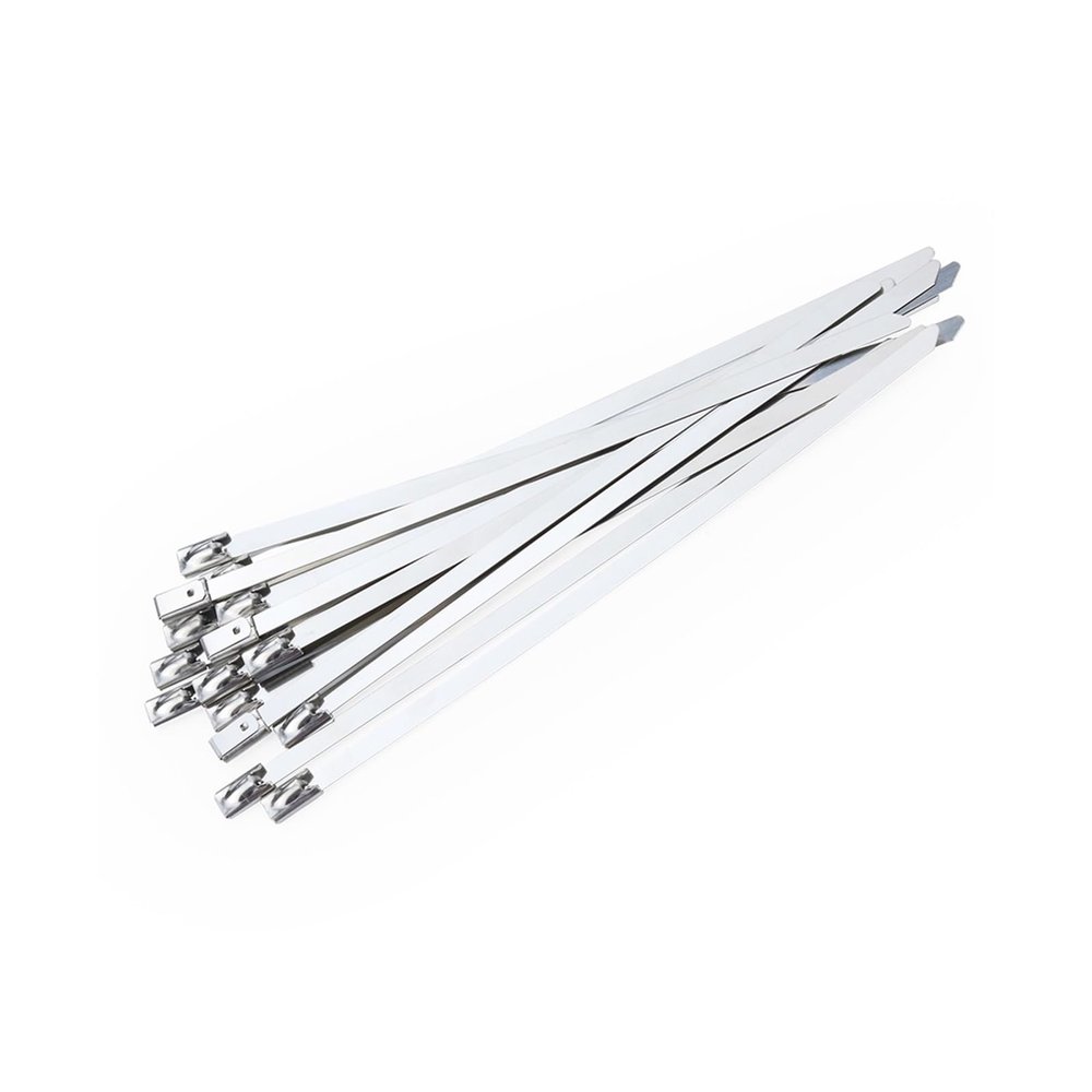100Pcs 304 Stainless Steel Cable Ties Heavy Duty Self-Locking Multi-Purpose Metal Exhaust Wrap(Color:4.6mm x 250mm)