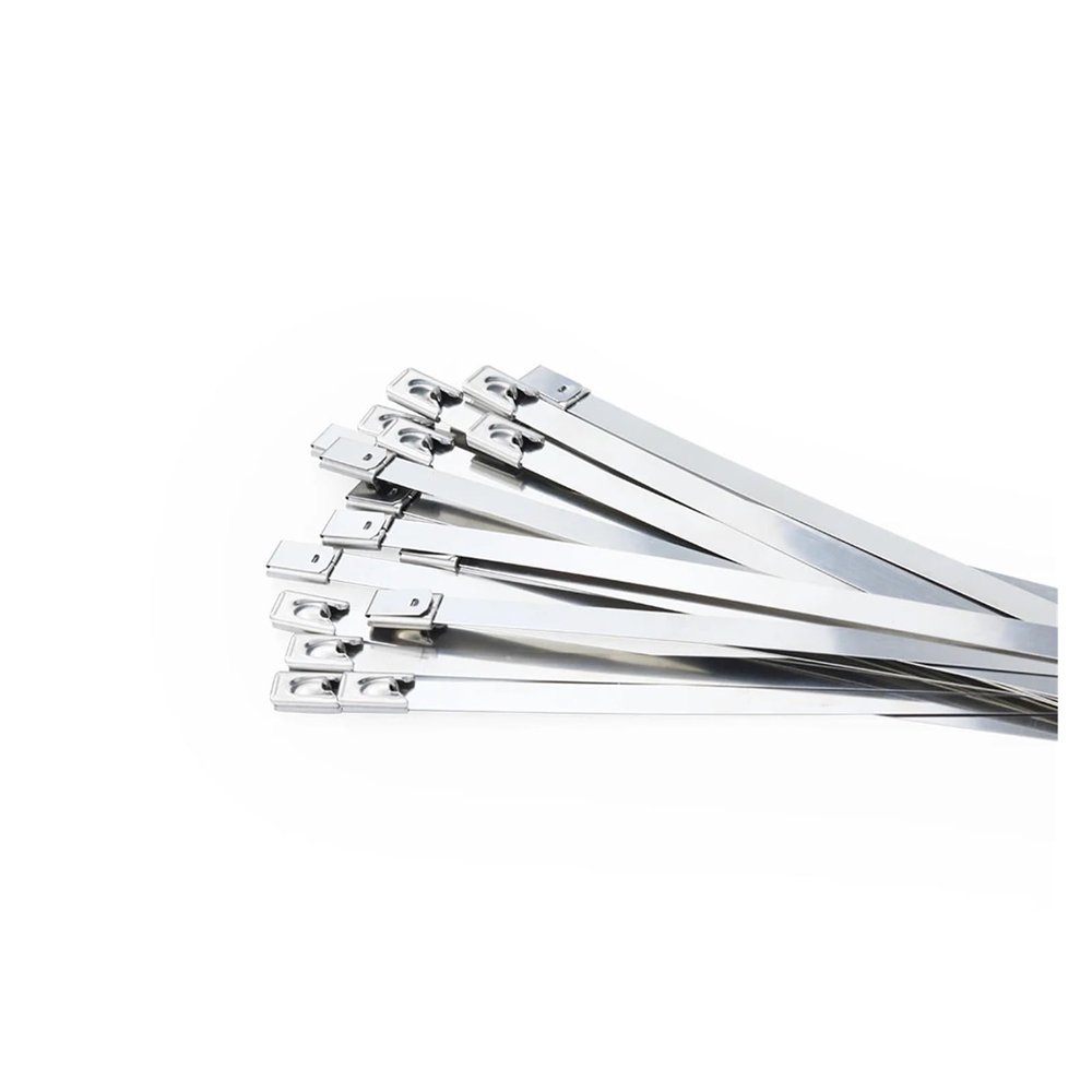 100Pcs 304 Stainless Steel Cable Ties Width 7.9mm Heavy Duty Self-Locking Multi-Purpose Metal Exhaust Wrap 100/200/300/500/550mm(Color:7.9mm x 300mm)