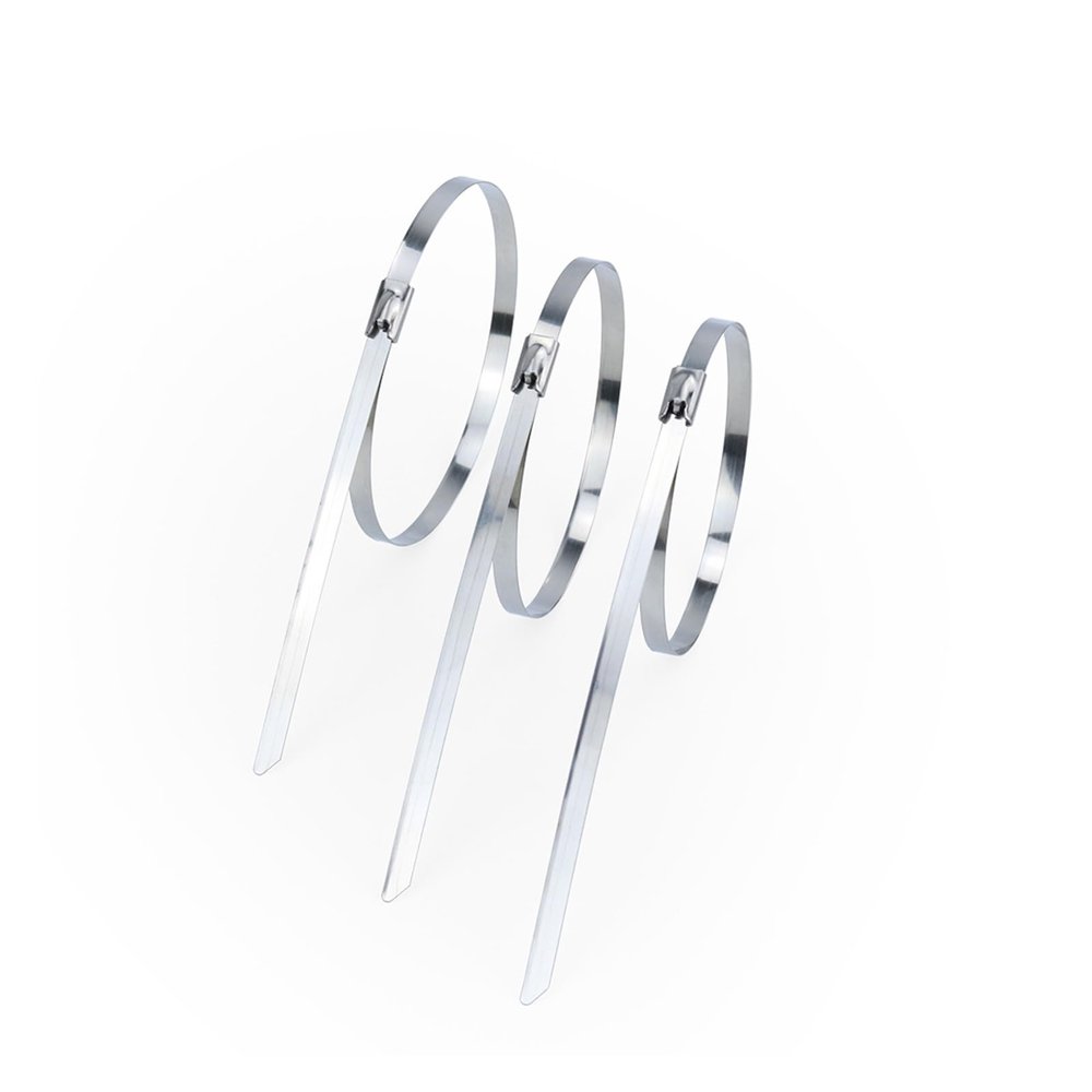 100Pcs 304 Stainless Steel Cable Ties Width 10mm Heavy Duty Self-Locking Multi-Purpose Metal Exhaust Wrap 200/300/500/400mm(Color:10mm x 500mm)