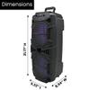 Technical Pro Set of 2, 400-Watt Each Portable Rechargeable Bluetooth Speaker with TWS Dual 8" Colorful LED Woofers, USB Mode, SD Card, FM Radio, Mic Input for Perfect On-The-Go Karaoke, Party Nights view 3