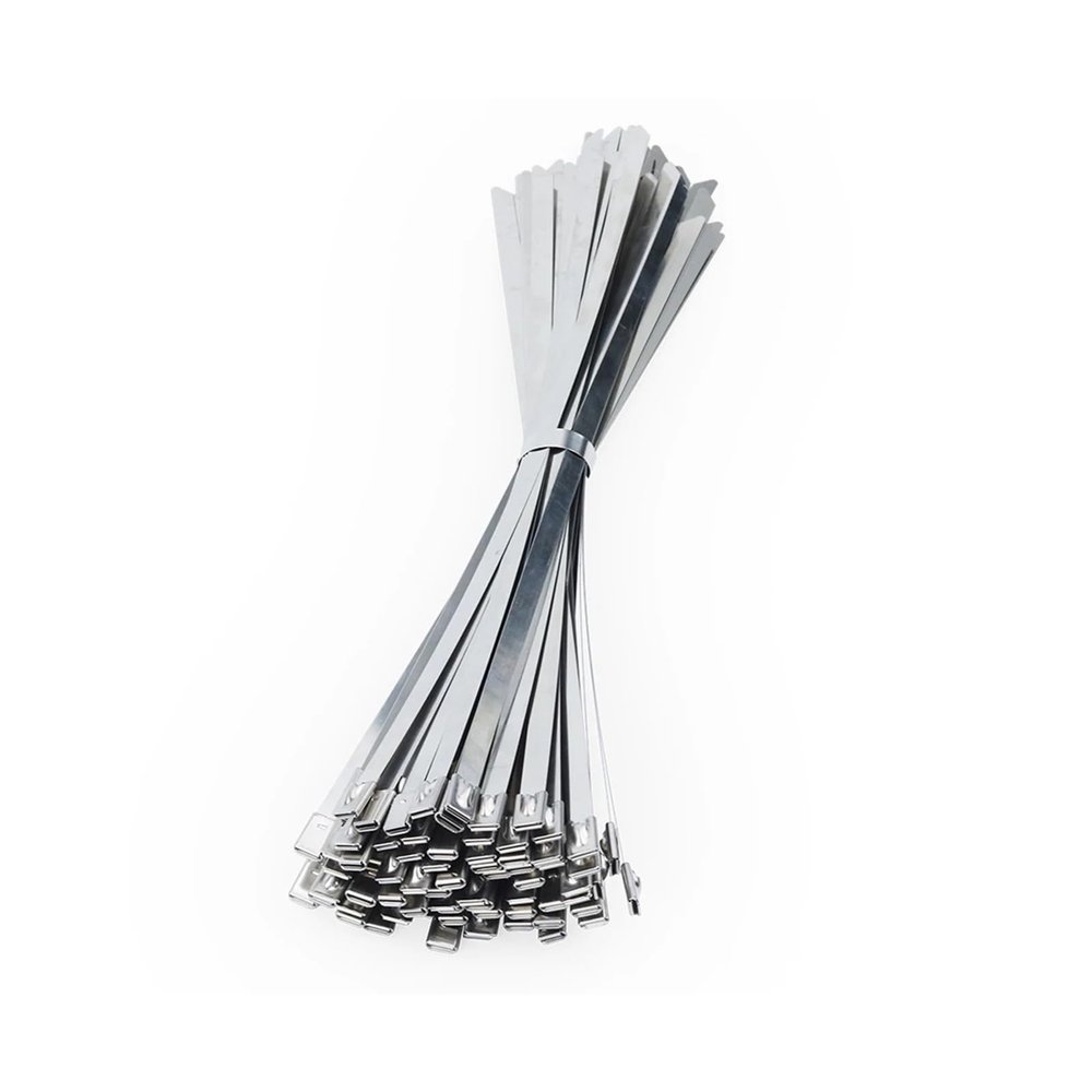100Pcs 304 Stainless Steel Cable Ties Heavy Duty Self-Locking Multi-Purpose Metal Exhaust Wrap(Color:4.6mm x 500mm), WANGZC001
