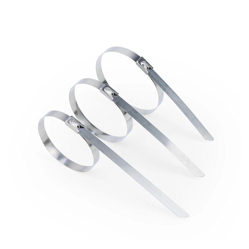100Pcs 304 Stainless Steel Cable Ties Width 7.9mm Heavy Duty Self-Locking Multi-Purpose Metal Exhaust Wrap 100/200/300/500/550mm(Color:7.9mm x 200mm)