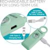 Ivation Personal Rechargeable SOS Alarm, Pocket Size Loud 130dB Sound Safety Siren & LED Panic Strobe Light with Carabiner Keychain Clip for Women, Children & Seniors, Green view 3