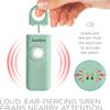 Ivation Personal Rechargeable SOS Alarm, Pocket Size Loud 130dB Sound Safety Siren & LED Panic Strobe Light with Carabiner Keychain Clip for Women, Children & Seniors, Green view 4