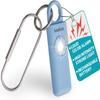 Ivation Personal Rechargeable SOS Alarm, Pocket Size Loud 130dB Sound Safety Siren & LED Panic Strobe Light with Carabiner Keychain Clip for Women, Children & Seniors, Blue view 1