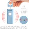 Ivation Personal Rechargeable SOS Alarm, Pocket Size Loud 130dB Sound Safety Siren & LED Panic Strobe Light with Carabiner Keychain Clip for Women, Children & Seniors, Blue view 4