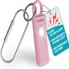 Ivation Personal Rechargeable SOS Alarm, Pocket Size Loud 130dB Sound Safety Siren & LED Panic Strobe Light with Carabiner Keychain Clip for Women, Children & Seniors, Pink view 1