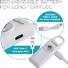 Ivation Personal Rechargeable SOS Alarm, Pocket Size Loud 130dB Sound Safety Siren & LED Panic Strobe Light with Carabiner Keychain Clip for Women, Children & Seniors, White view 2