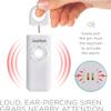 Ivation Personal Rechargeable SOS Alarm, Pocket Size Loud 130dB Sound Safety Siren & LED Panic Strobe Light with Carabiner Keychain Clip for Women, Children & Seniors, White view 3