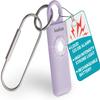 Ivation Personal Rechargeable SOS Alarm, Pocket Size Loud 130dB Sound Safety Siren & LED Panic Strobe Light with Carabiner Keychain Clip for Women, Children & Seniors, Lavender view 1