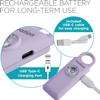Ivation Personal Rechargeable SOS Alarm, Pocket Size Loud 130dB Sound Safety Siren & LED Panic Strobe Light with Carabiner Keychain Clip for Women, Children & Seniors, Lavender view 3