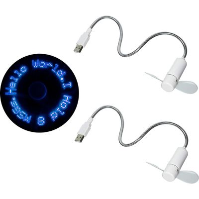 PowerTRC 2 Sets of LED Programmable Message Fan with Customized Drawing - USB Powered (Blue Led)